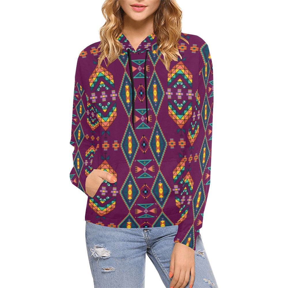 Travois Tipi Berry Hoodie for Women