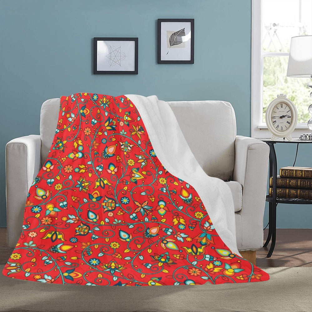 Thorny Path Red X-Large Micro Fleece Blanket