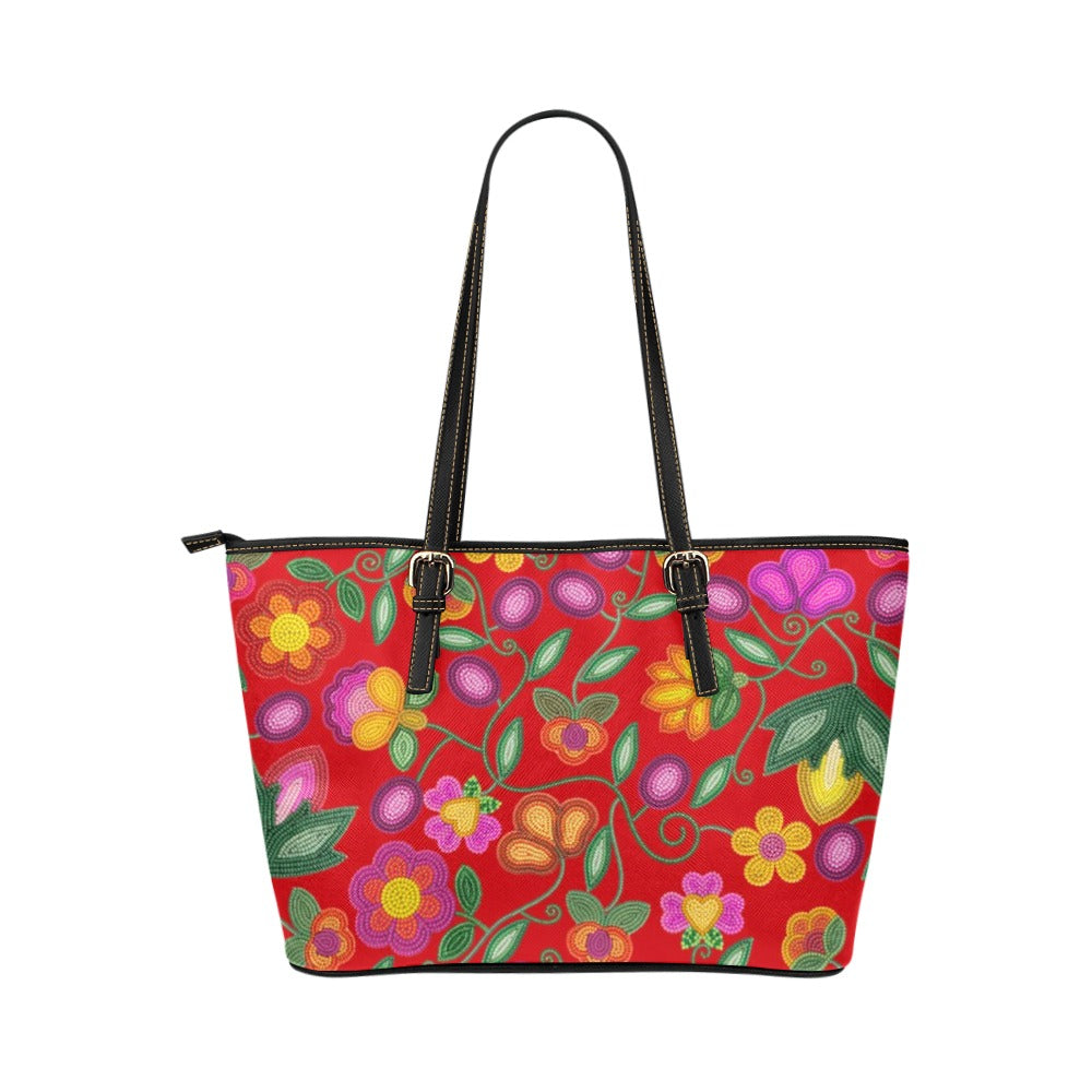 Boreal Bounty Red Leather Tote