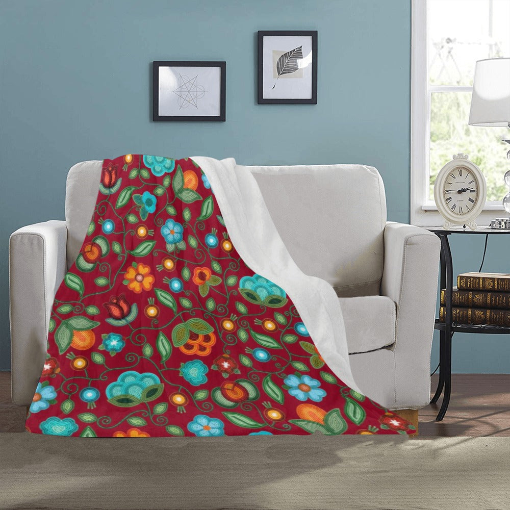 Prairie Fire Petals Red Ultra-Soft Micro Fleece Blanket 40"x50"