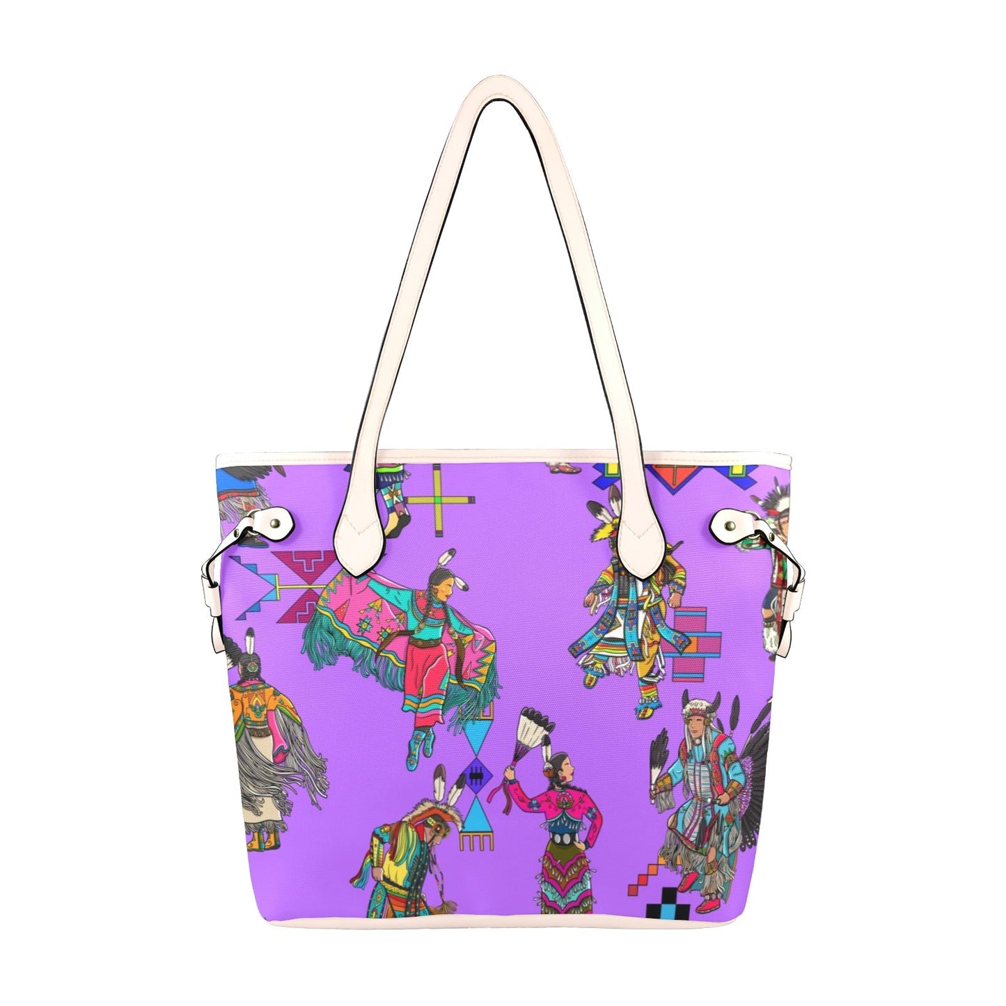 Grand Entry Dancers Purple Clover Canvas Tote Bag