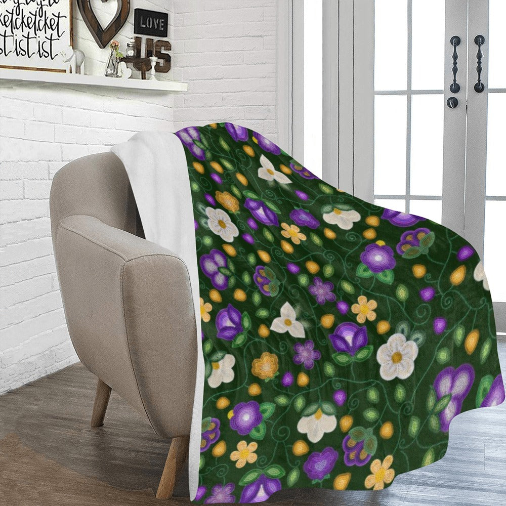Midnight Moss Bloom Forest X-Large Micro Fleece Blanket