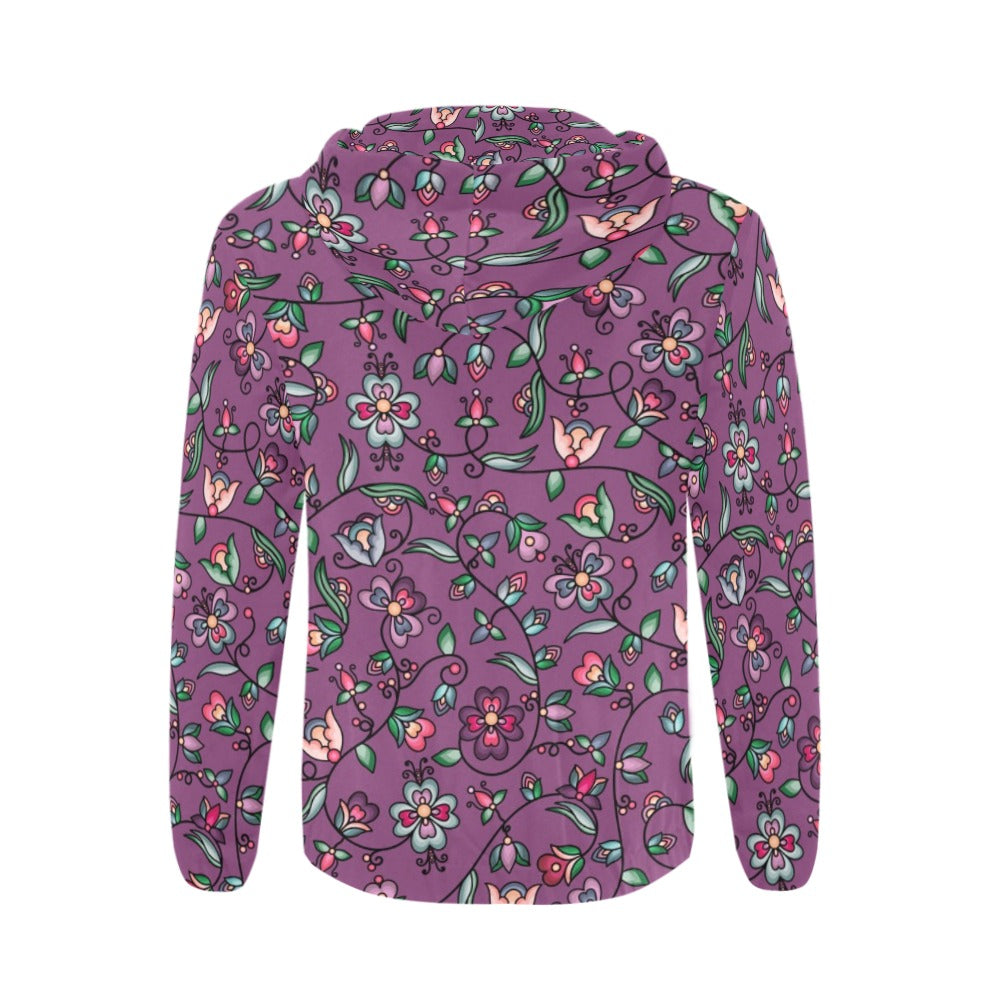 Amber Evening Garland Purple Zip Hoodie