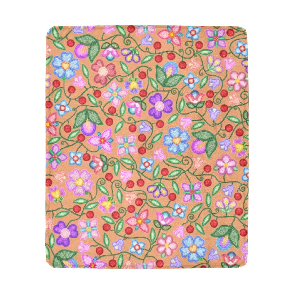 Petal Harmony Terracotta Large Micro Fleece Blanket