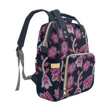 Load image into Gallery viewer, Beaded Pink Multi-Function Diaper Backpack/Diaper Bag
