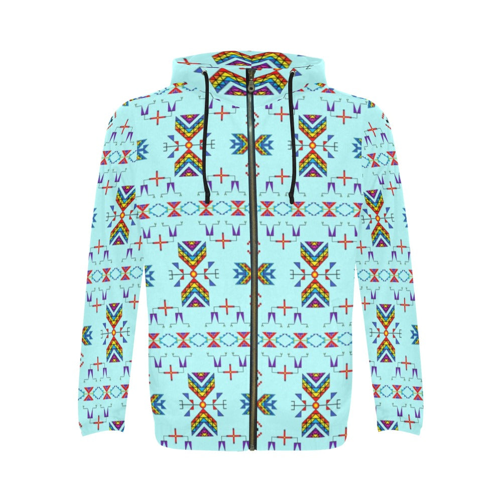 Rainy Chief Rainbow Robin Egg Men's Zipper Hoodie