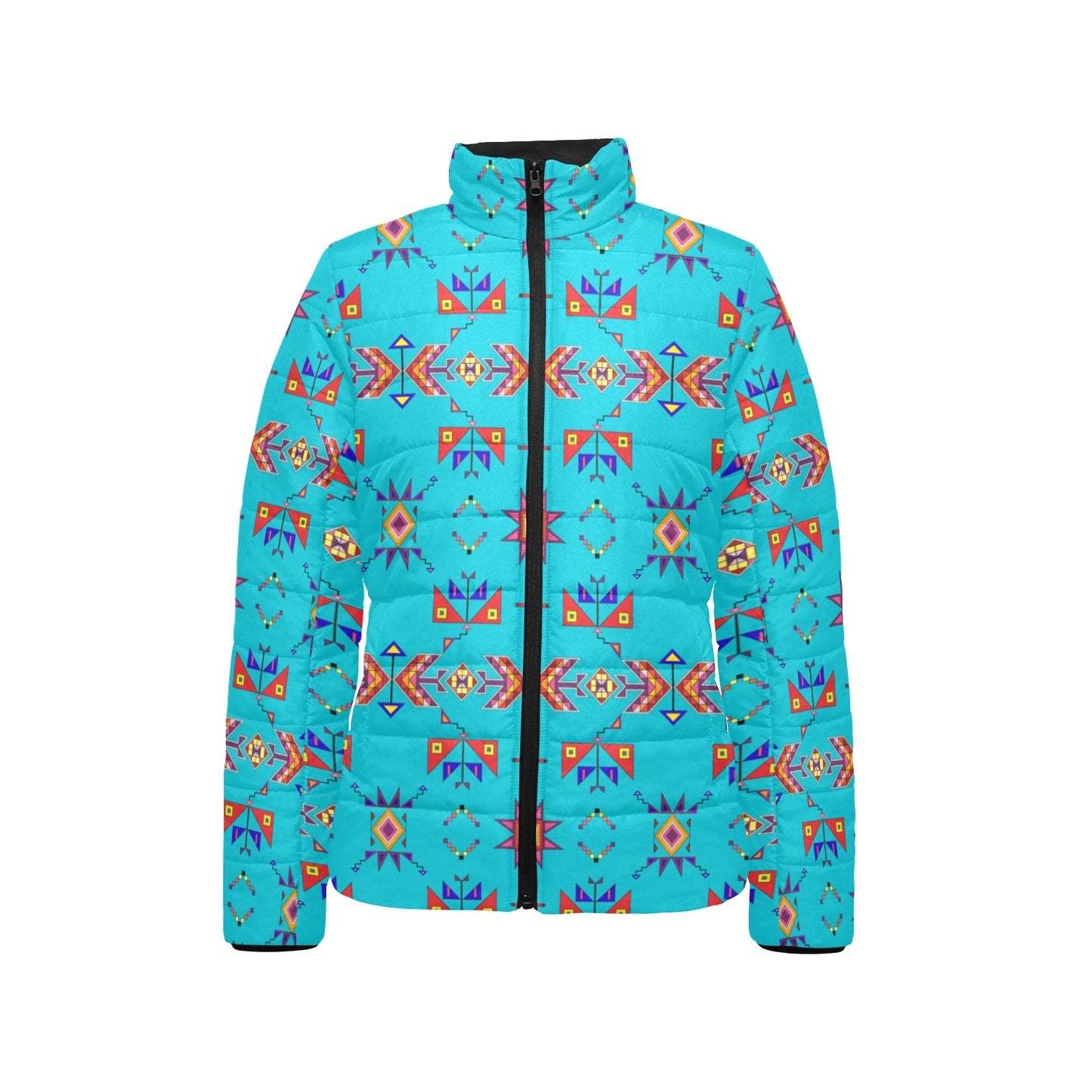 Scattered Generations Turquoise Women's Padded Jacket