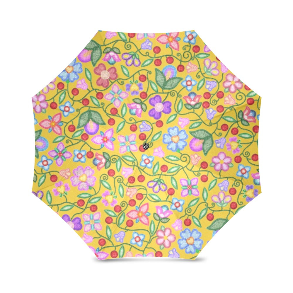 Petal Harmony Ochre Foldable Umbrella