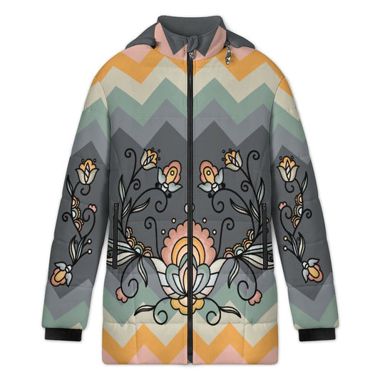 Falling Leaf Rising Bloom Women's Hooded Puffer Coat