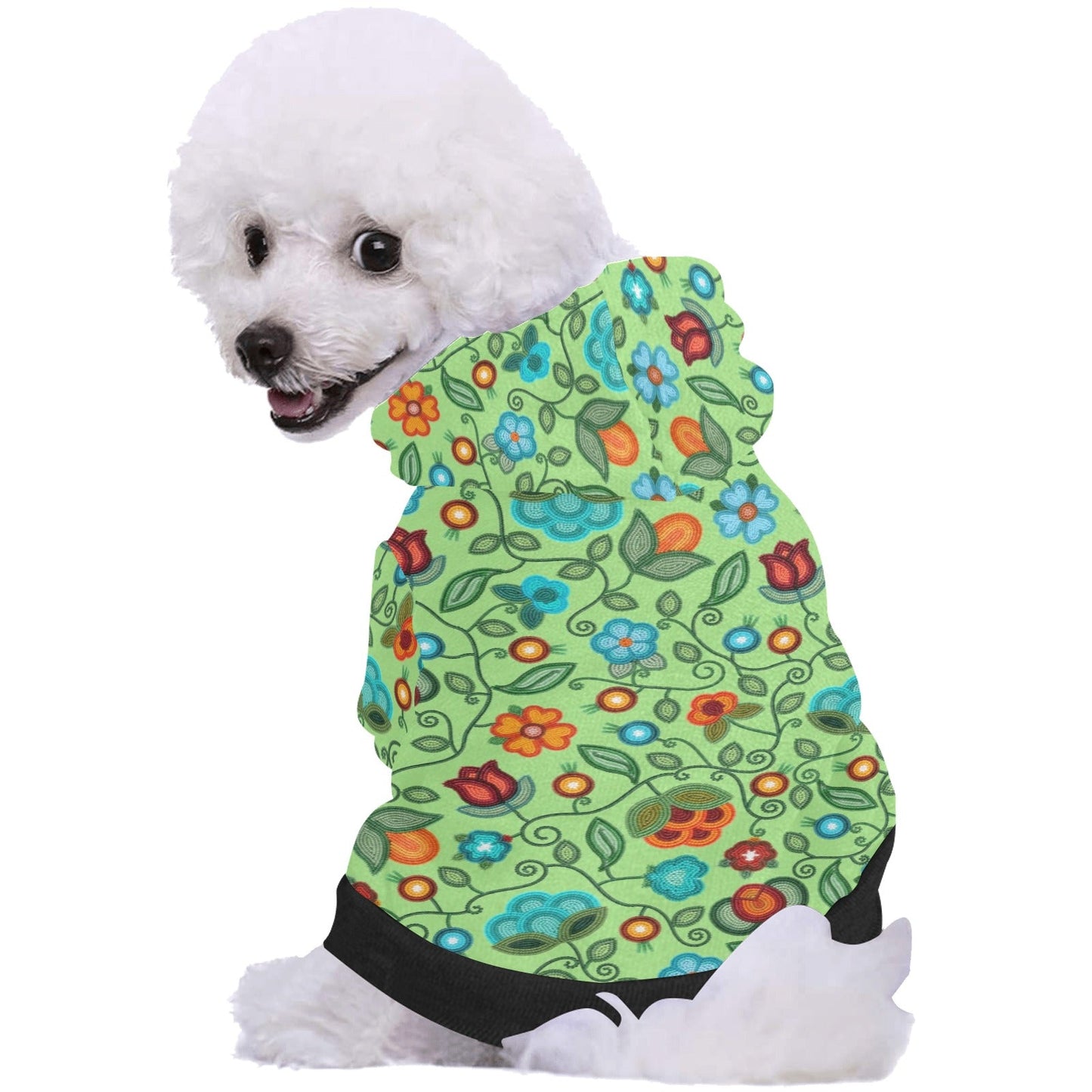 Prairie Fire Petals Sage Pet Hoodie