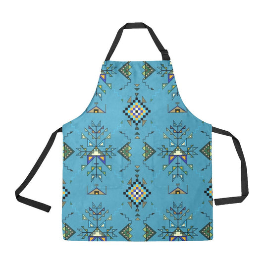 Bear Shield Blue Apron