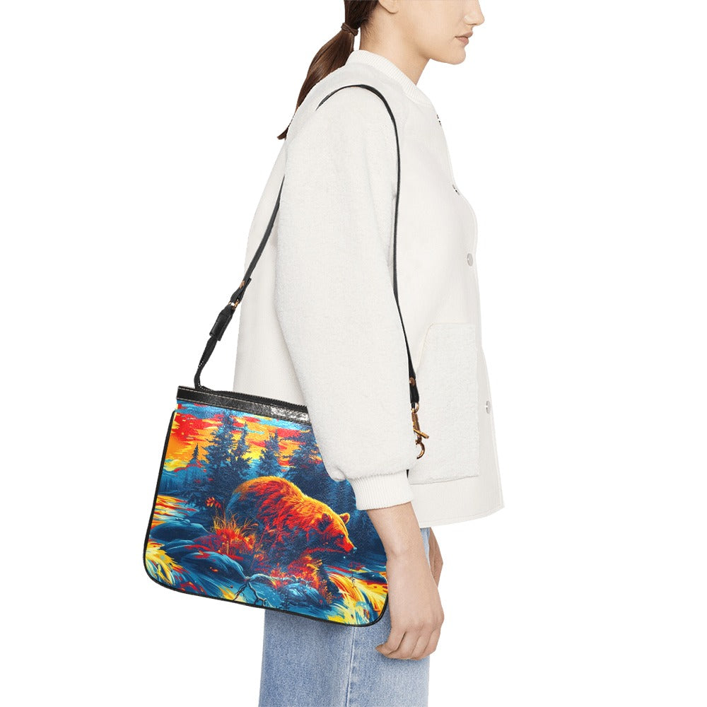 Fishing Bear Small Shoulder Bag