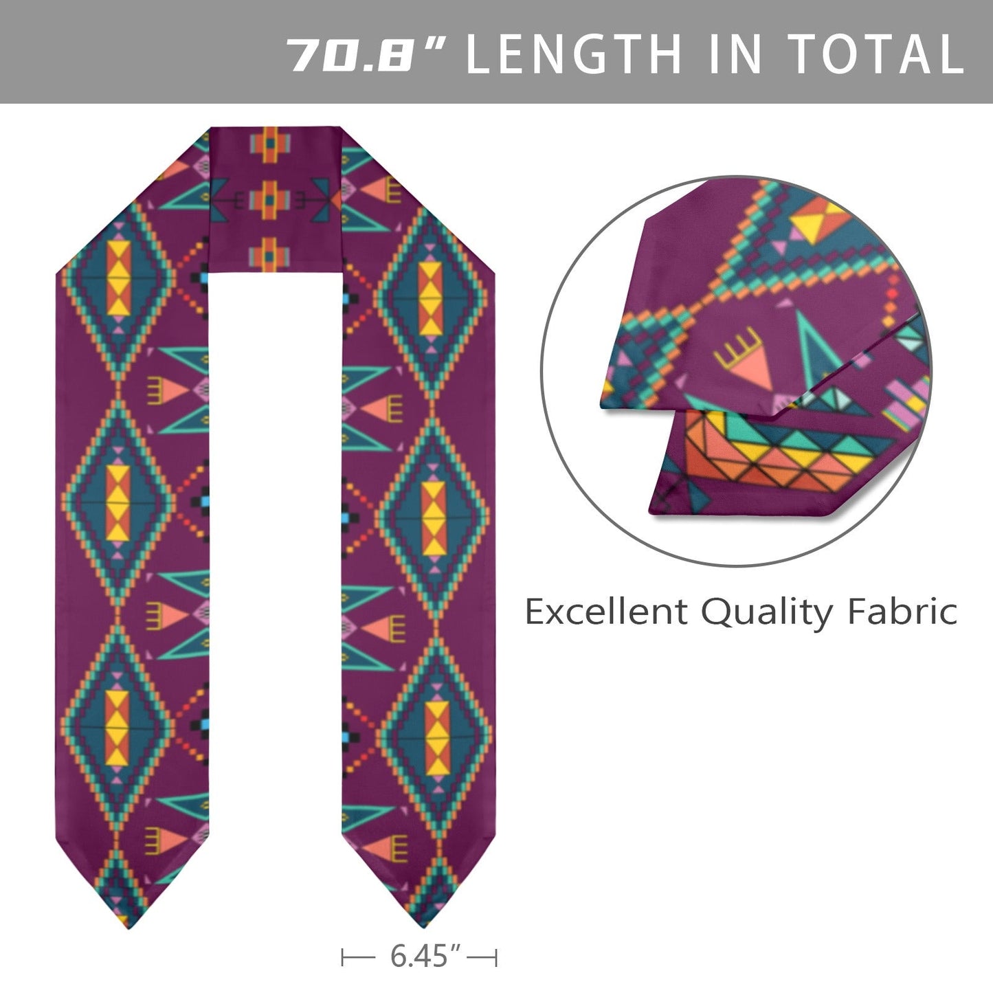 Travois Tipi Berry Graduation Stole