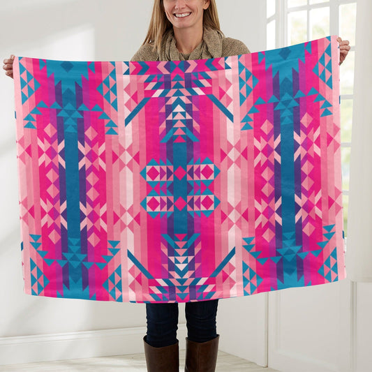 Desert Geo Blue Baby Blanket 40"x50" Baby Blanket 40"x50" e-joyer 
