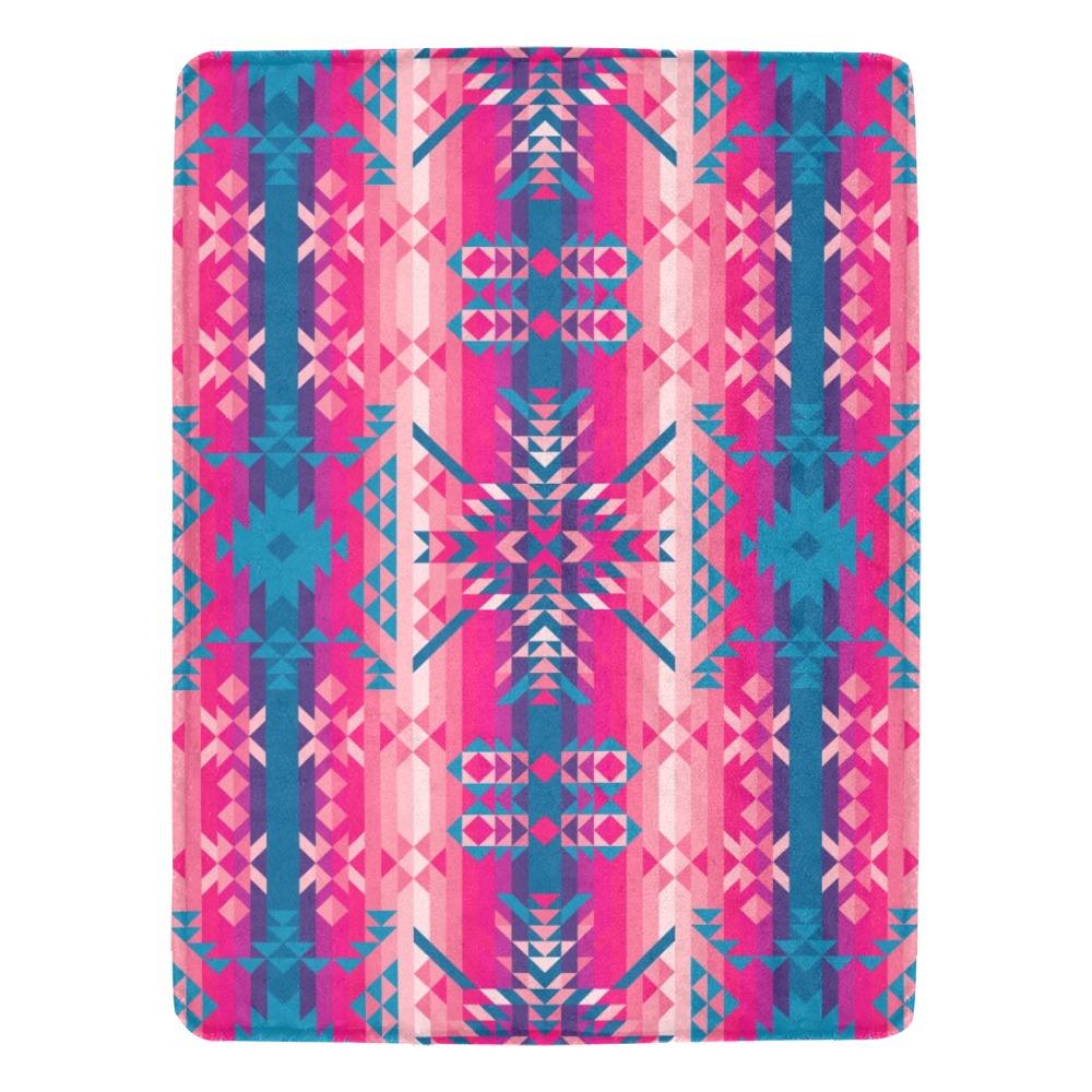 Desert Geo Blue Ultra-Soft Micro Fleece Blanket 60"x80" Ultra-Soft Blanket 60''x80'' e-joyer 