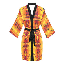 Load image into Gallery viewer, Desert Geo Yellow Red Long Sleeve Kimono Robe Long Sleeve Kimono Robe e-joyer 
