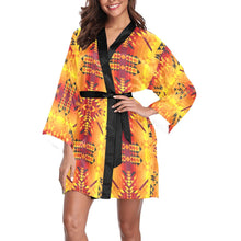 Load image into Gallery viewer, Desert Geo Yellow Red Long Sleeve Kimono Robe Long Sleeve Kimono Robe e-joyer 
