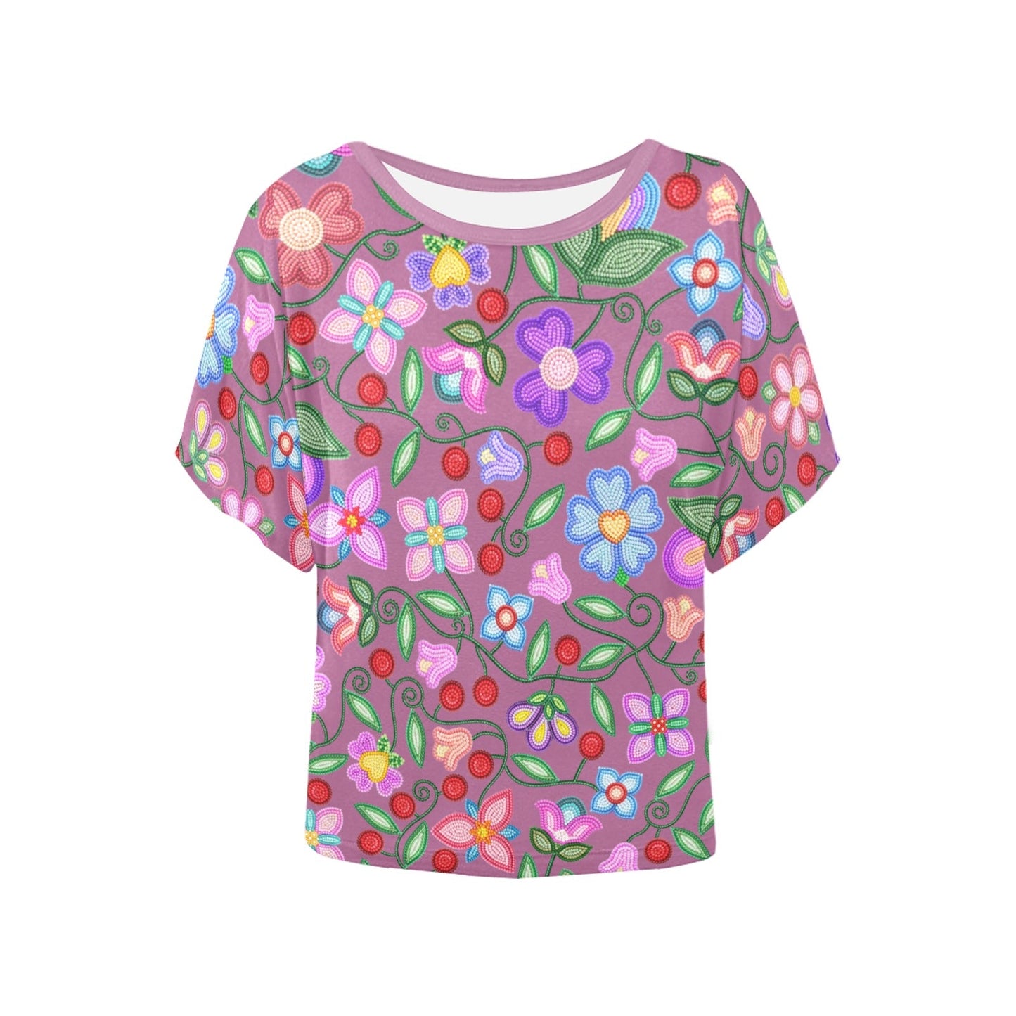 Petal Harmony Dusty Rose Batwing Blouse