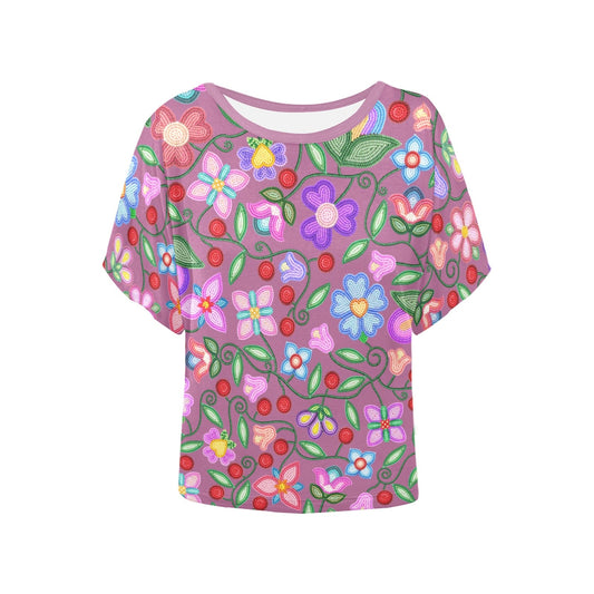 Petal Harmony Dusty Rose Batwing Blouse