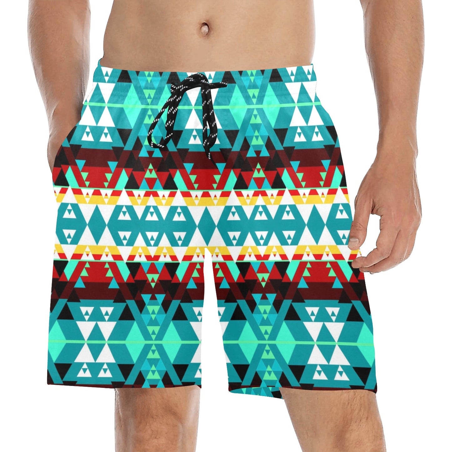 Writing on Stone Wheel Men's Mid-Length Beach Shorts