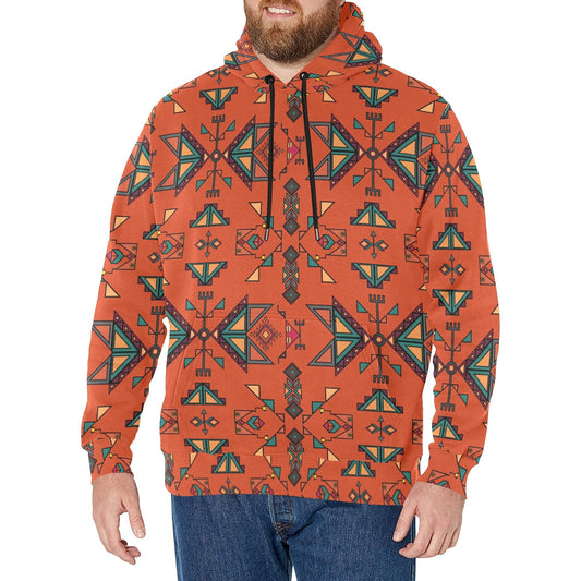 Arrow Dawn Orange Men's Long Sleeve Fleece Hoodie