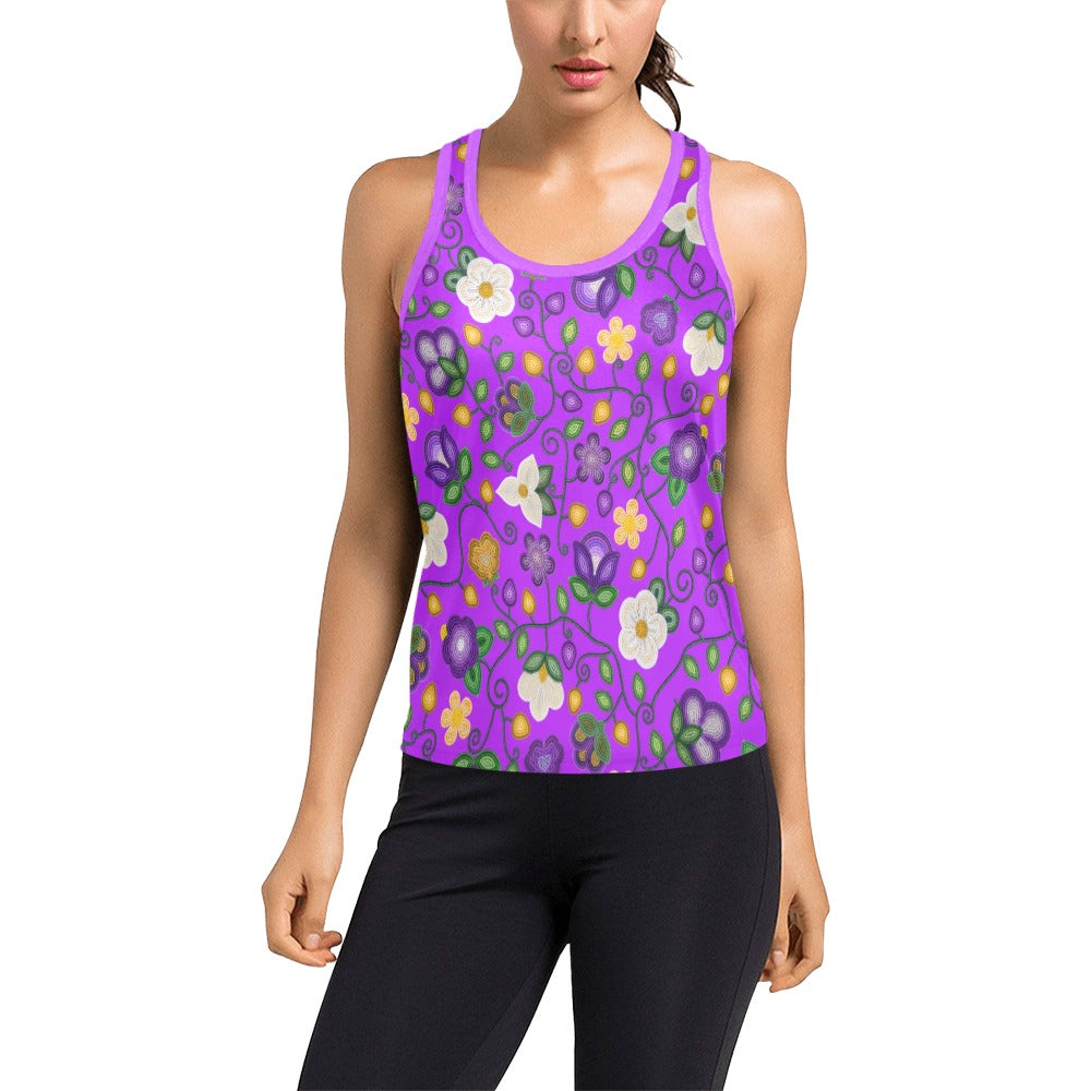 Midnight Moss Bloom Purple Racerback Tank Top