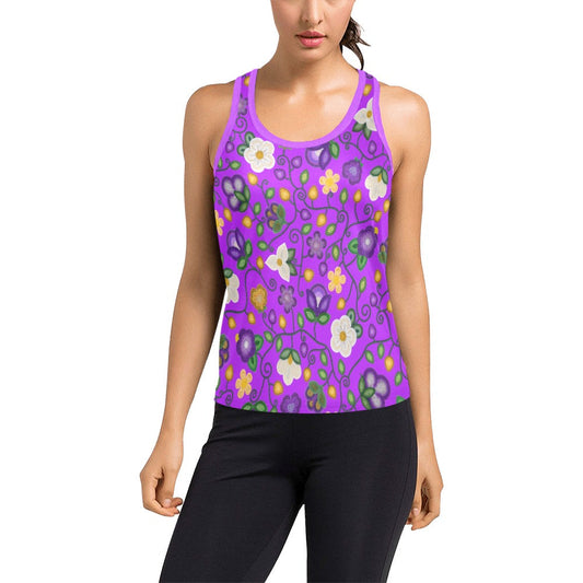 Midnight Moss Bloom Purple Racerback Tank Top