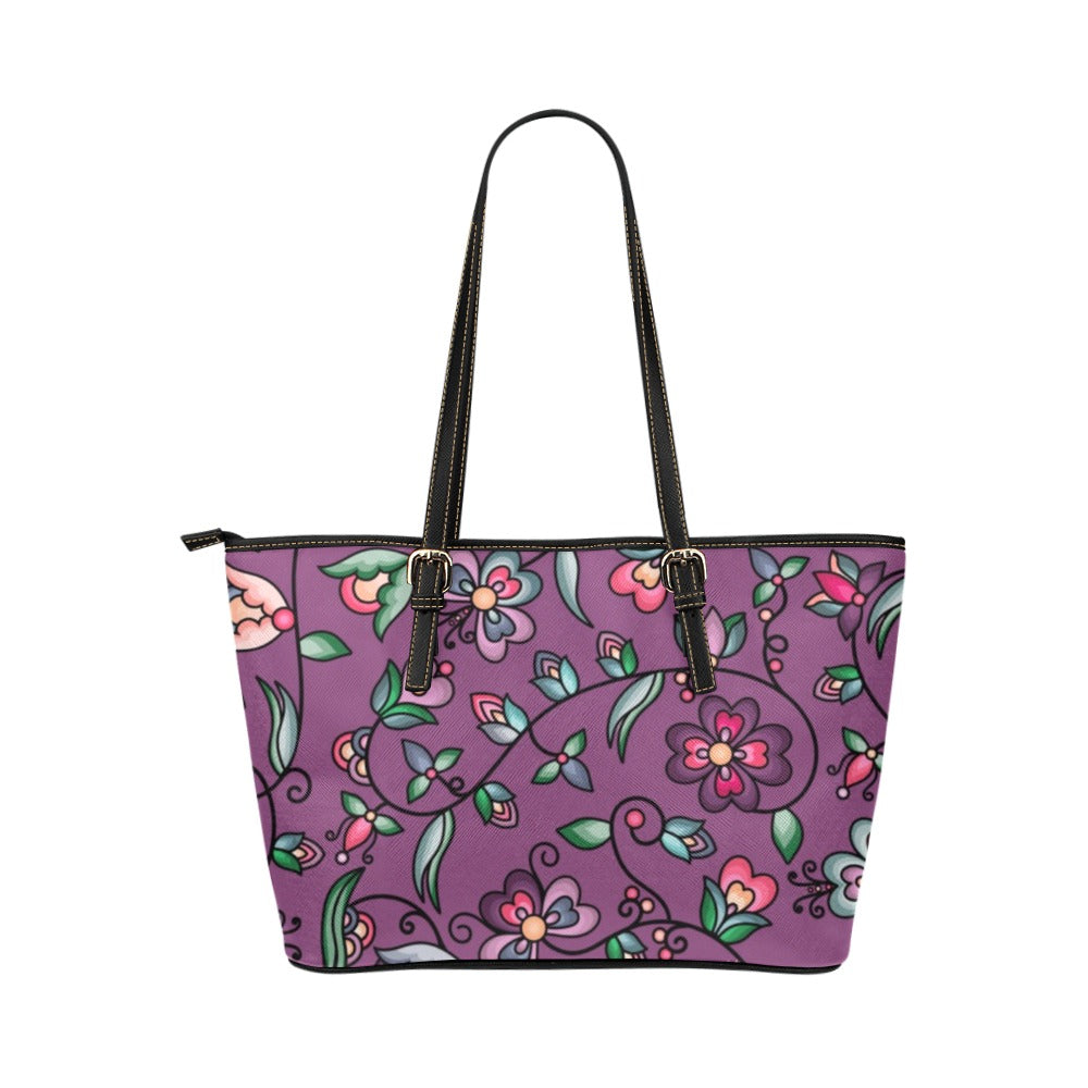 Amber Evening Garland Purple Leather Tote