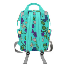 Load image into Gallery viewer, Grandmothers Stories Turquoise Multi-Function Diaper Backpack/Diaper Bag
