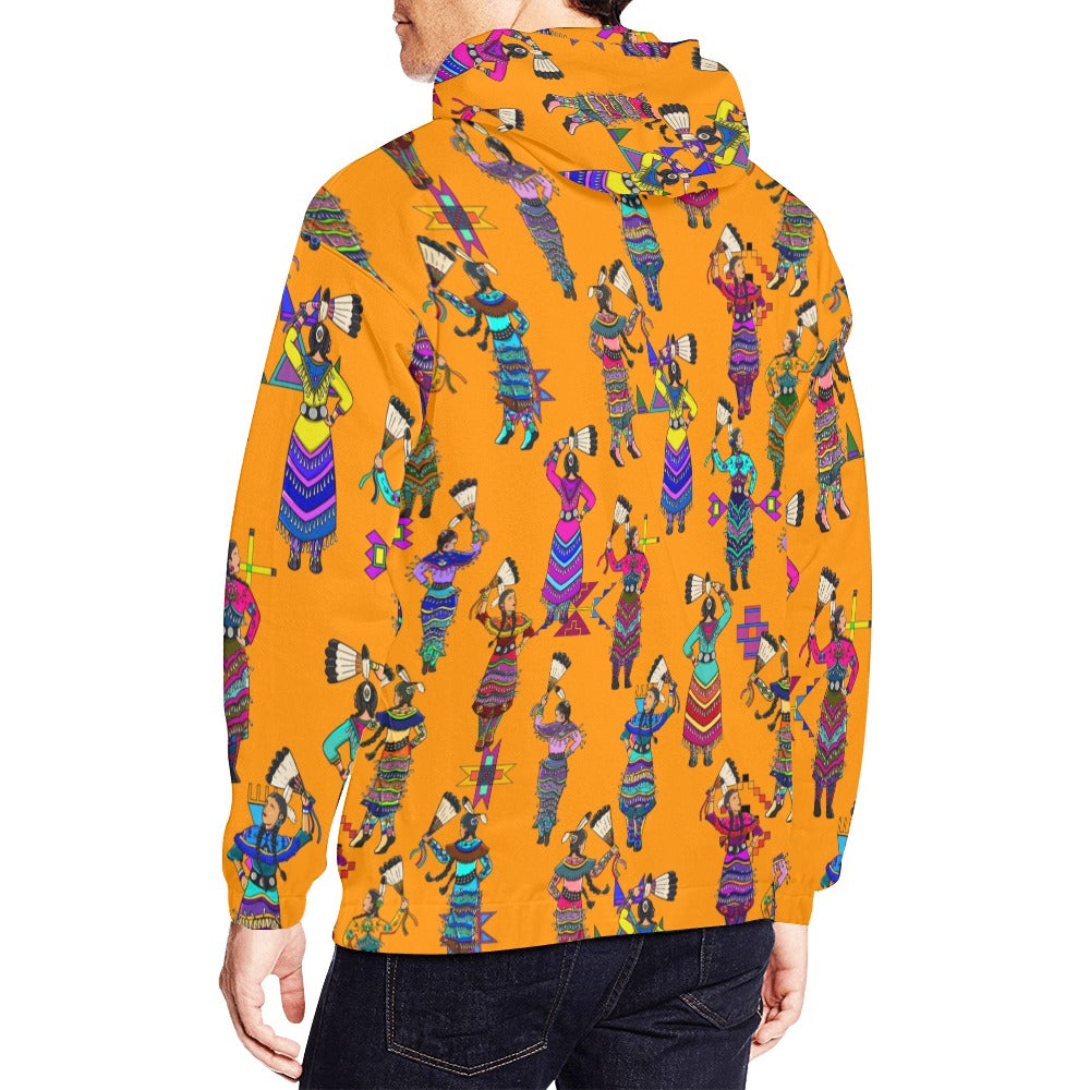Women's Jingle Dancers Orange Hoodie for Men