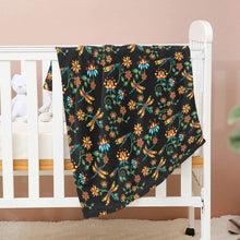 Load image into Gallery viewer, Dragon Lily Noir Baby Blanket 30&quot;x40&quot; Baby Blanket 30&quot;x40&quot; e-joyer 
