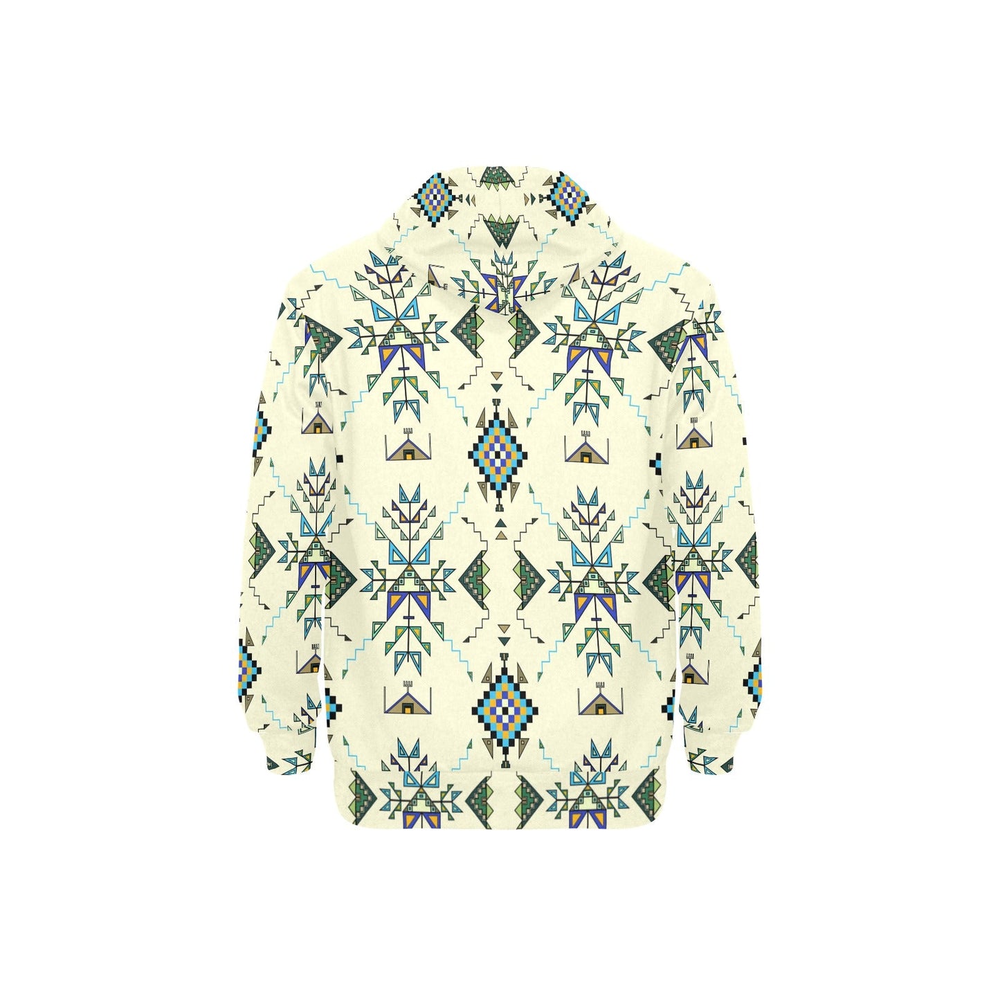 Bear Shield Cream Men's Long Sleeve Fleece Hoodie