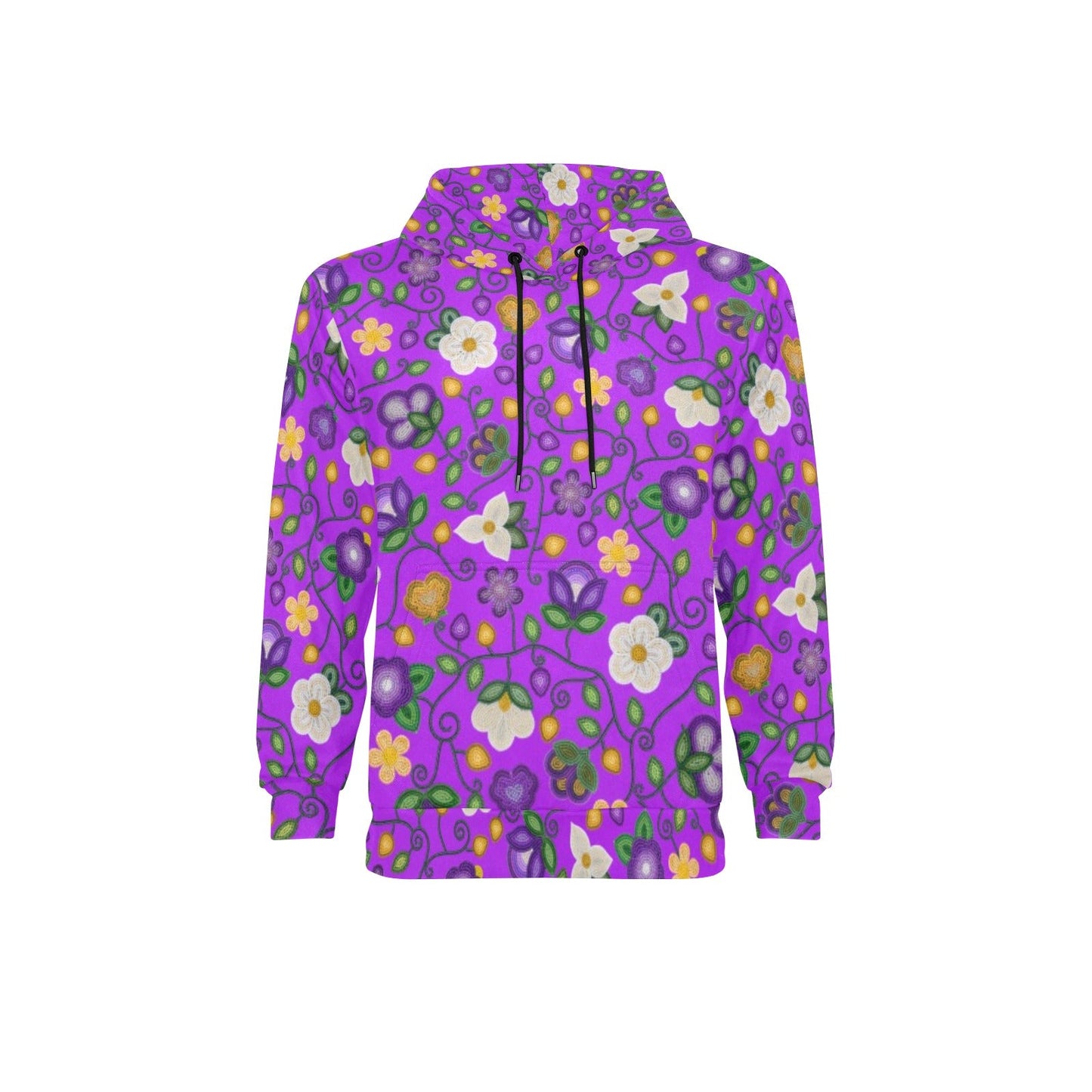Midnight Moss Bloom Purple Fleece Hoodie