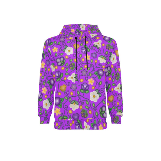 Midnight Moss Bloom Purple Fleece Hoodie