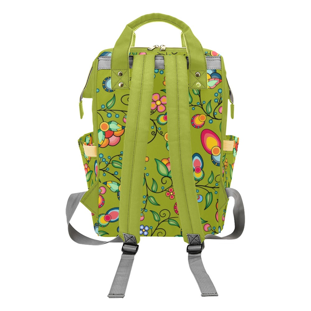 Floral Bounty Sweetgrass Multi-Function Diaper Backpack