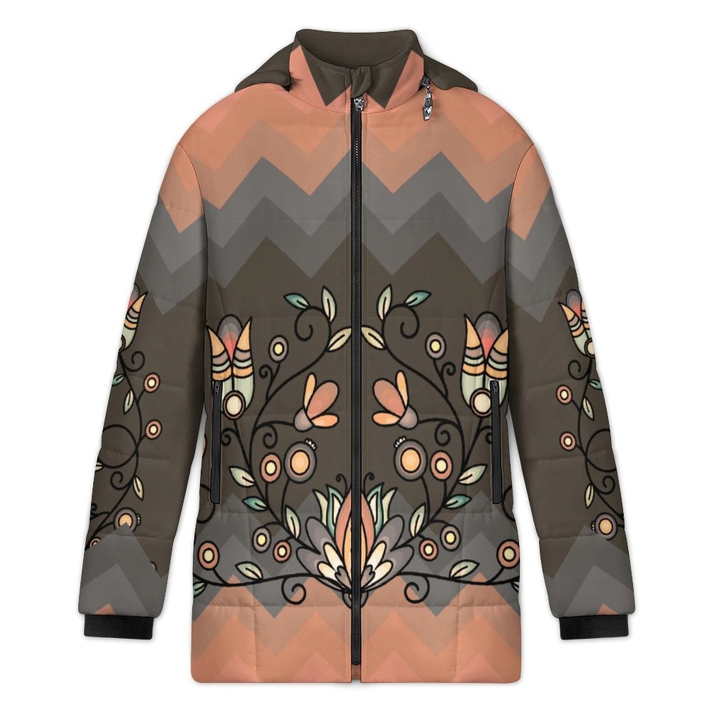 Roots and Rising Earthy Women's Hooded Puffer Coat