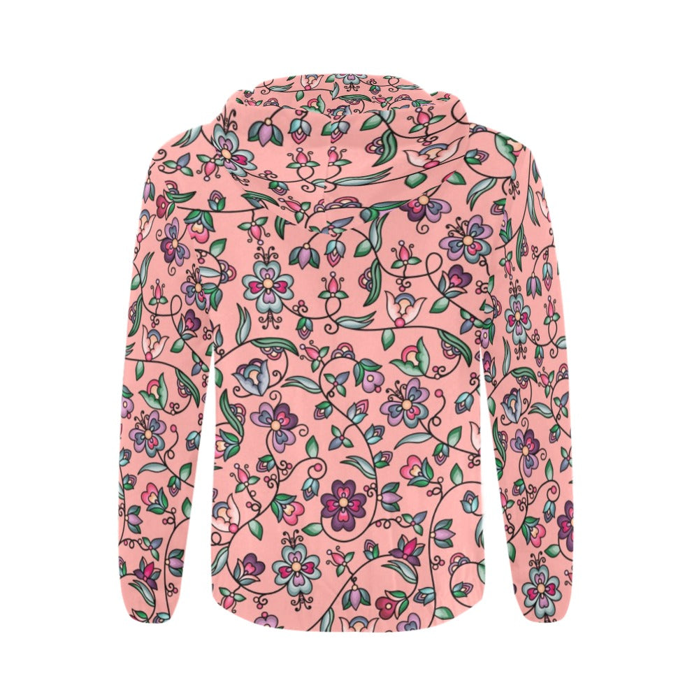 Amber Evening Garland Peach Zip Hoodie