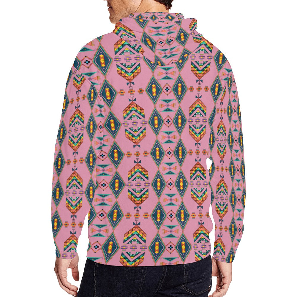 Travois Tipi Dusky Sunset Men's Zipper Hoodie