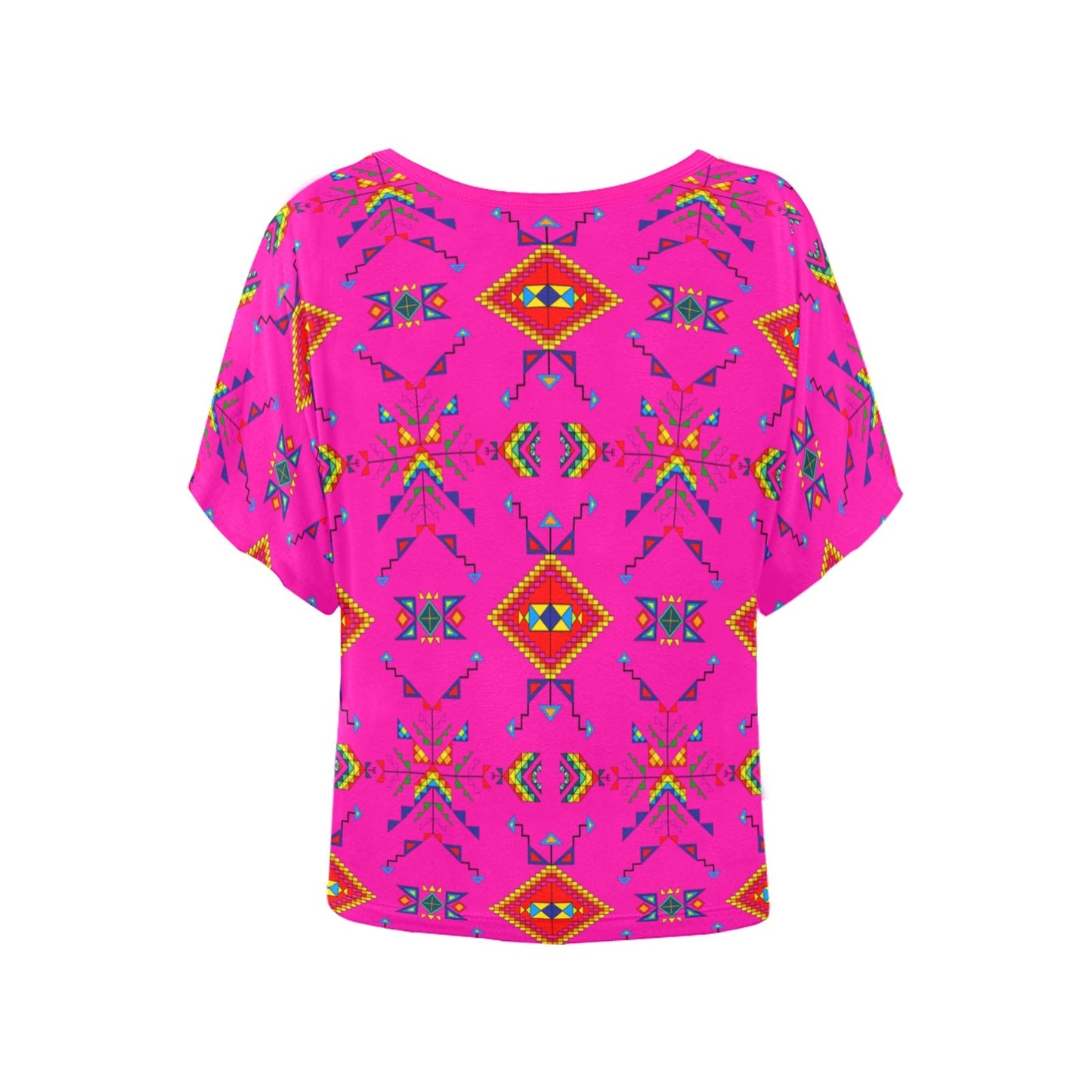 Buffalo Jump Pink Women's Batwing-Sleeved Blouse T shirt