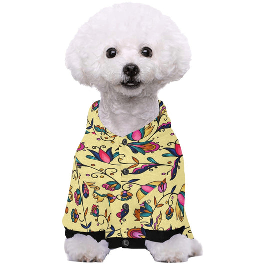 Copper Prairie Petals Yellow Pet Dog Hoodie