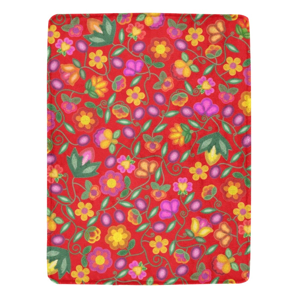 Boreal Bounty Red X-Large Micro Fleece Blanket