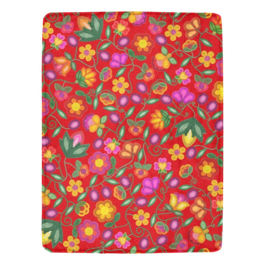 Boreal Bounty Red X-Large Micro Fleece Blanket