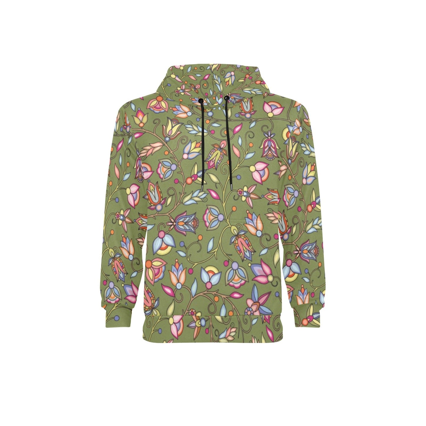 Buffalo Bloom Sage Men's Long Sleeve Fleece Hoodie