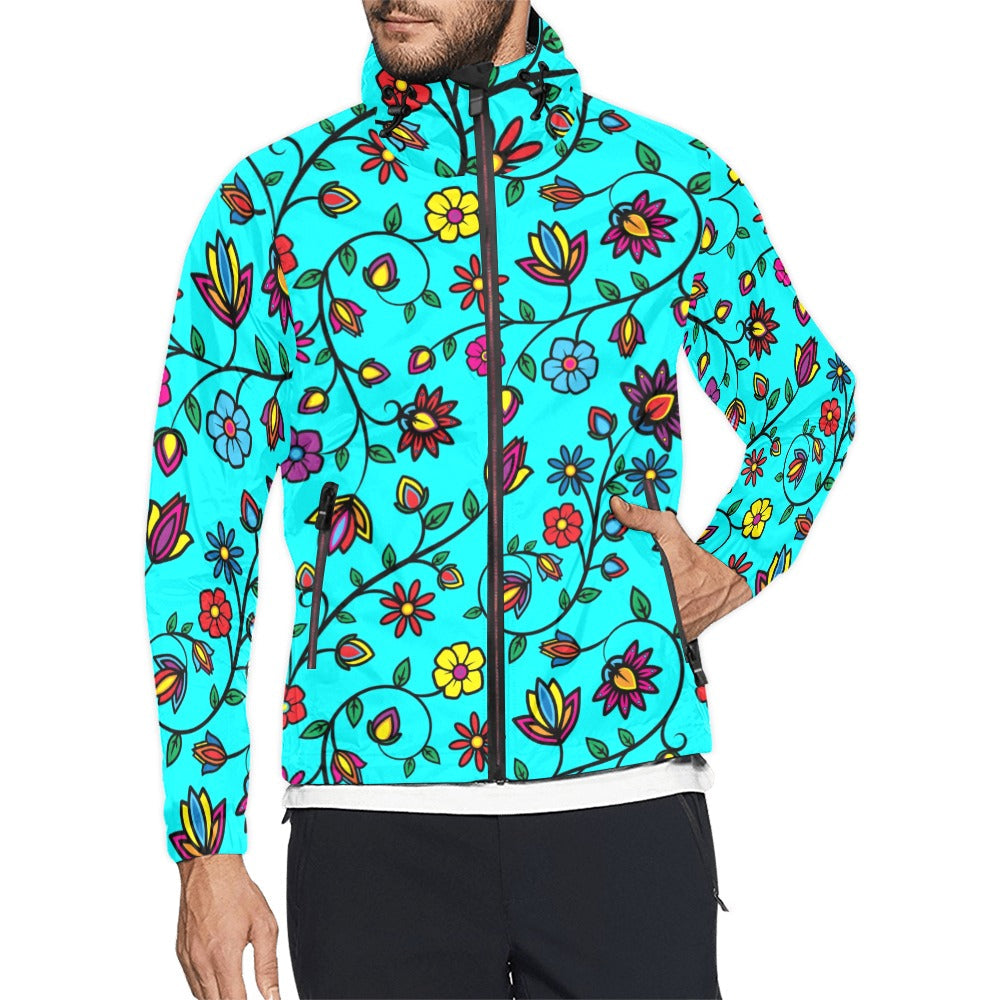 Nature's Nexus Turquoise Men's Windbreaker
