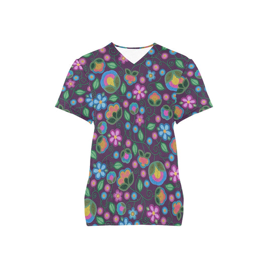 Turquoise Sunbeam Violet Scrub Top
