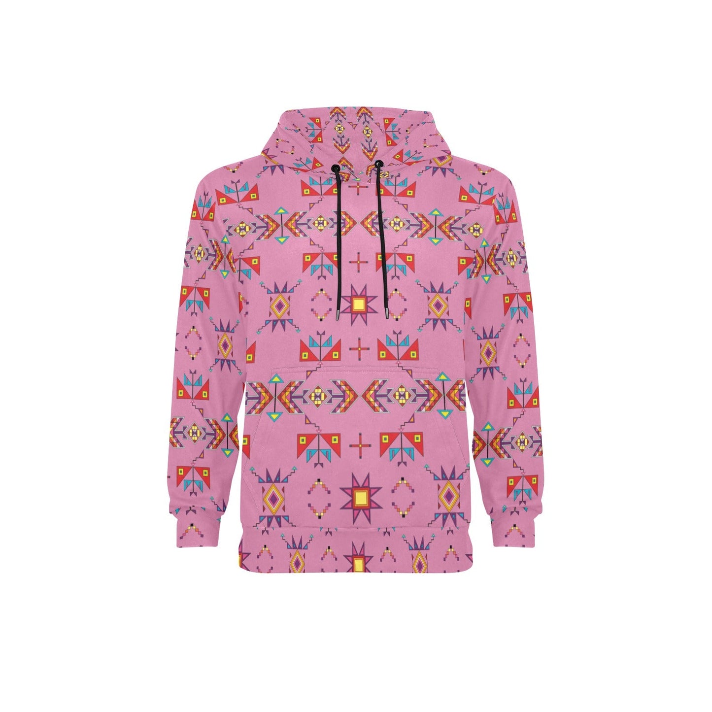 Scattered Generations Pink Men's Long Sleeve Fleece Hoodie