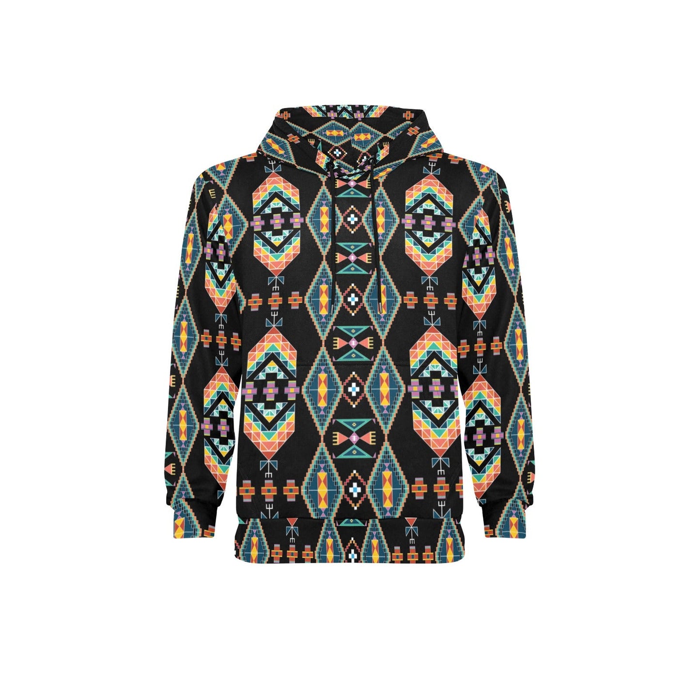 Travois Tipi Black Men's Long Sleeve Fleece Hoodie