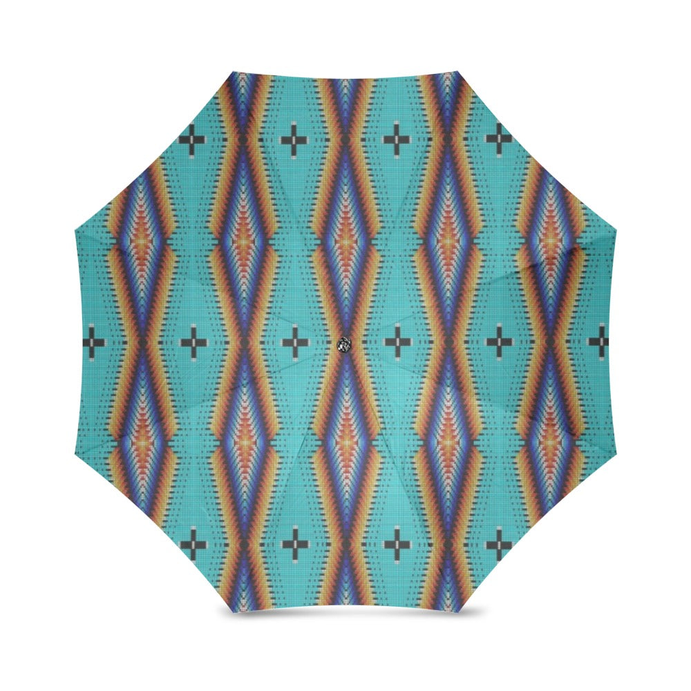 Diamond in the Bluff Turquoise Foldable Umbrella