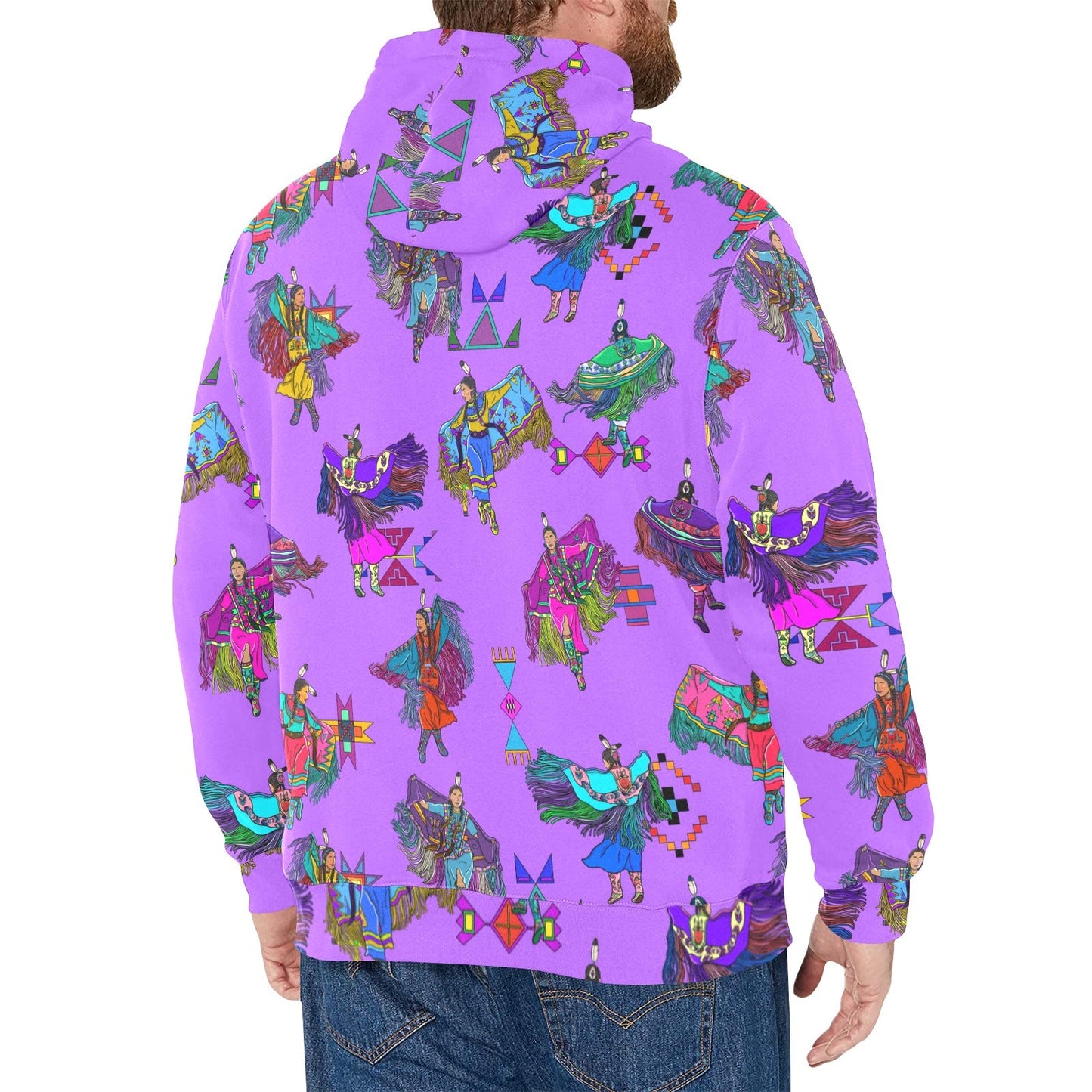 Women's Fancy Dancers Purple Men's Long Sleeve Fleece Hoodie