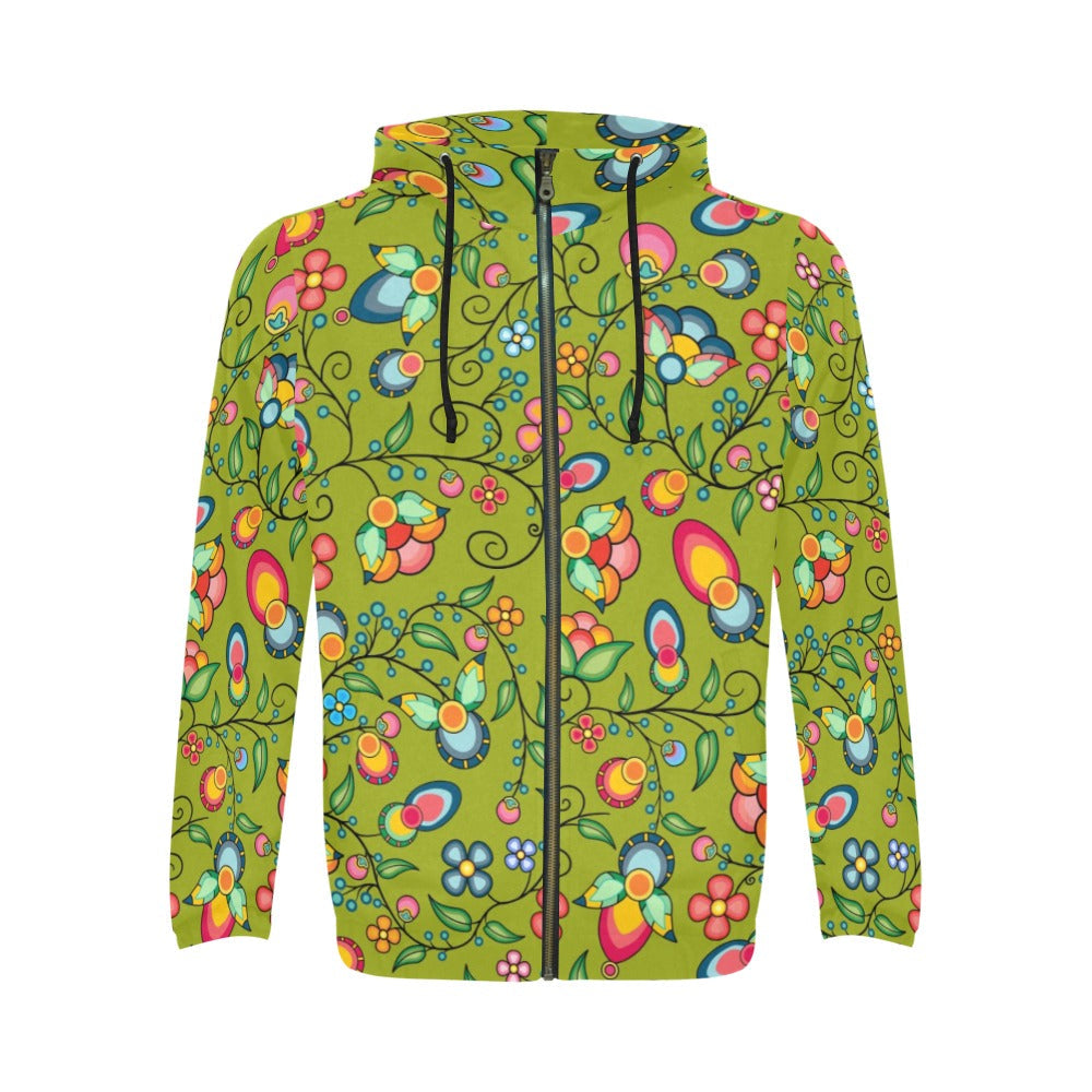 Floral Bounty Sweetgrass Zip Hoodie